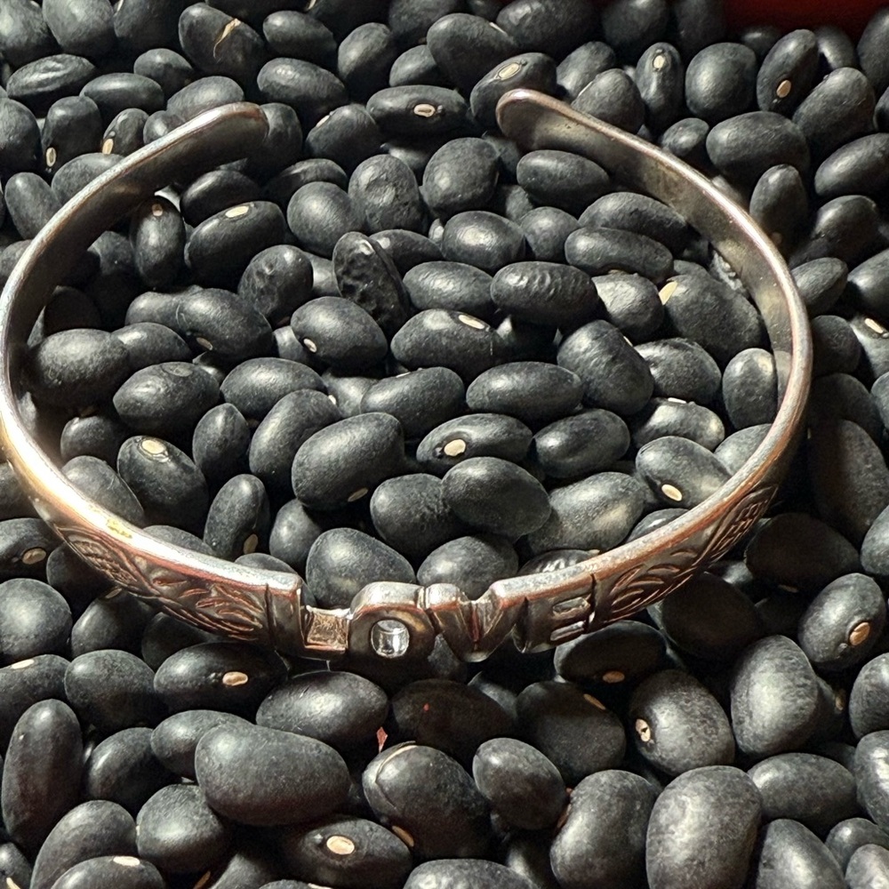 Silver Cuff Bracelet with Intricate Design